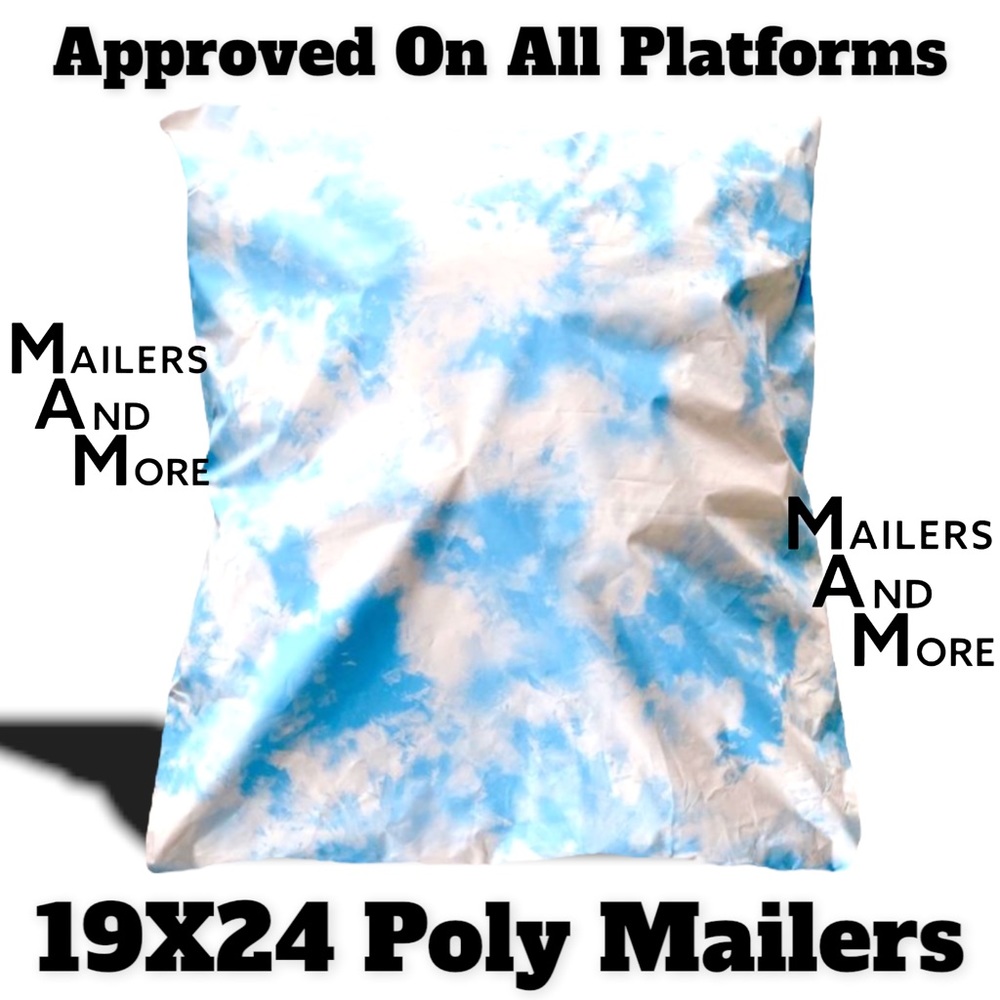 10 19X24 Poly Mailers Cloud Tye Dye Shipping Envelopes PRICE IS FIRM - Picture 4 of 6